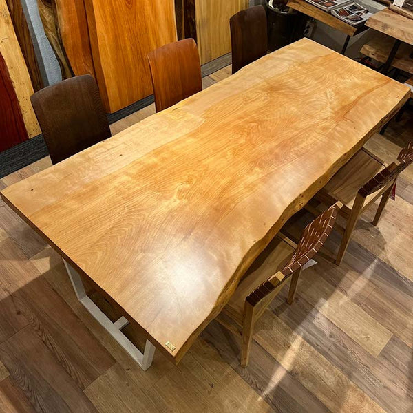 一枚板 マカバ(杢) 5118-2 (W200cm) アウトレット品 ダイニングテーブル