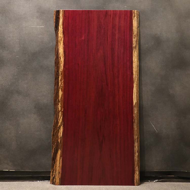 一枚板　パープルハート　カウンター　上杢　最高級　特大 ﾊﾟｰﾌﾟﾙﾊｰﾄ一枚板ｶｳﾝﾀｰ材4900×890mm荒材販売01_20200320紫色｜丸