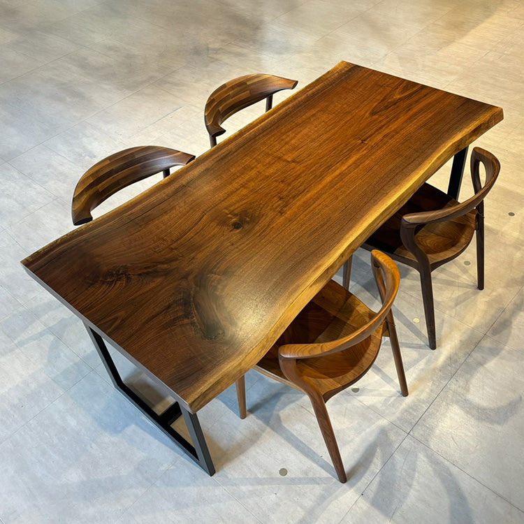 ウォールナット色　Woodテーブル 一枚板 ウォールナット 359-8 (W180cm)