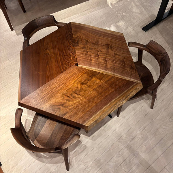 ハギ天板 テトラ ウォールナット(杢) 174-5-1+2+580664-2/2-7 (W123cm)