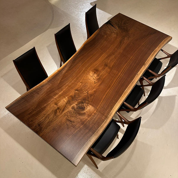 一枚板　ウォールナット　114-9-1　(W230cm)　ダイニングテーブル