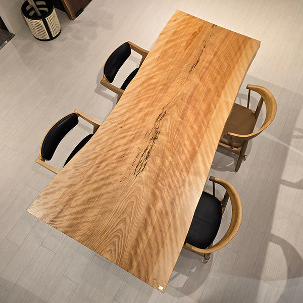 一枚板　マカバ(杢)　5137-6　(W210cm)　アウトレット品　ダイニングテーブル