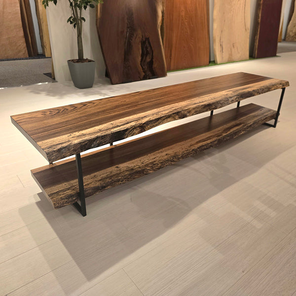 一枚板　ゼブラウッド　514-2/2-5-1（2個口）耳付　(W200cm)　テレビボード