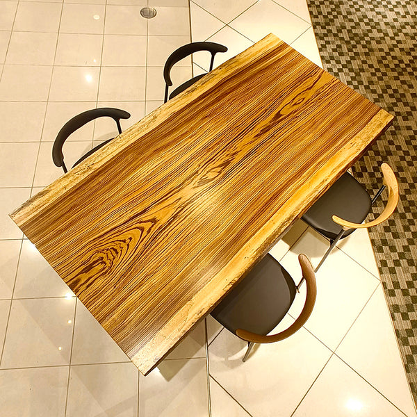 一枚板　ゼブラウッド　513-2/2-14-2　(W195cm)　ダイニングテーブル