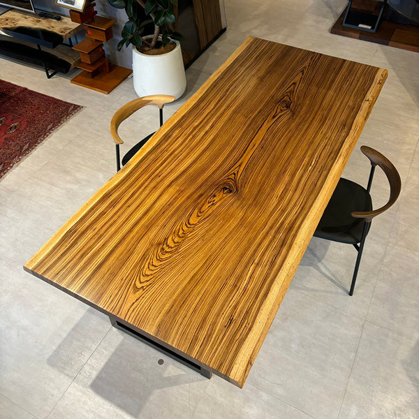 一枚板　ゼブラウッド　1002-1/2-10　(W220cm)　ダイニングテーブル