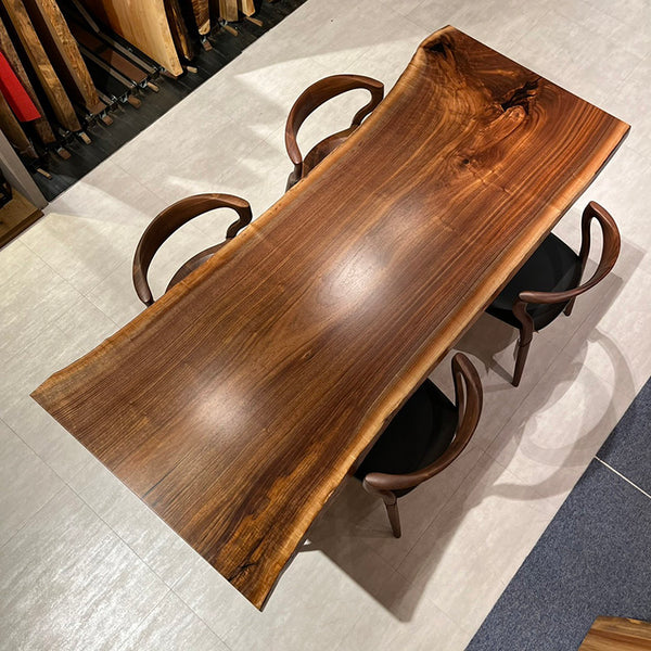 一枚板　ウォールナット　2211-92-B-4-3　(W220cm)　ダイニングテーブル