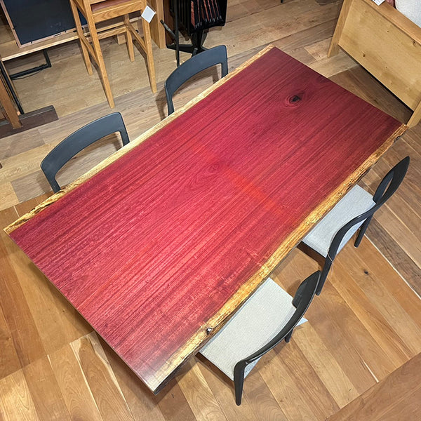 一枚板　パープルハート　646-2/3-12　(W160cm)　アウトレット品　ダイニングテーブル
