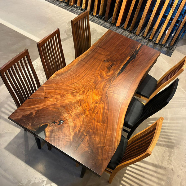一枚板テーブル　ウォールナット(杢)　GZZ-193997-5　(W180cm)
