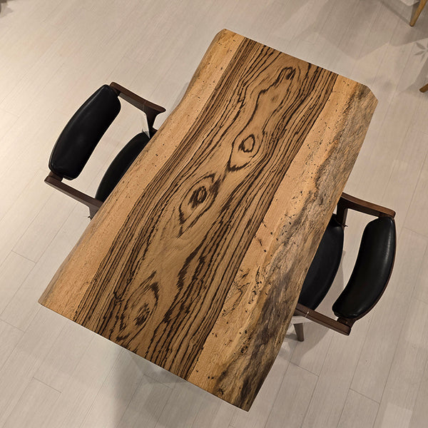 一枚板　ゼブラウッド　513-1/2-10-2　(W130cm)　ローテーブル