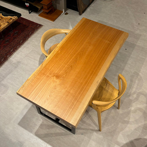 一枚板　マカバ　5366-2/2-6-1　(W155cm)　ダイニングテーブル