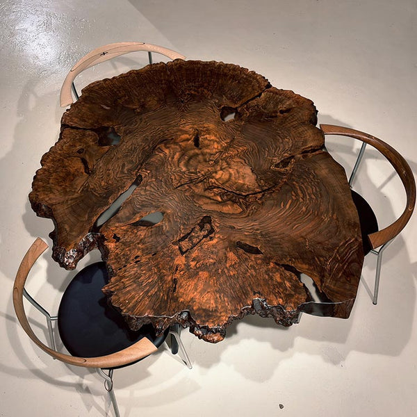 一枚板　クラロウォールナット(杢)　輪切り K-GM-2306-407　(W144cm)