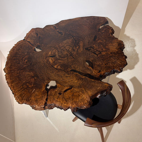 一枚板　クラロウォールナット(杢)　輪切り K-GM-2306-407　(W144cm)