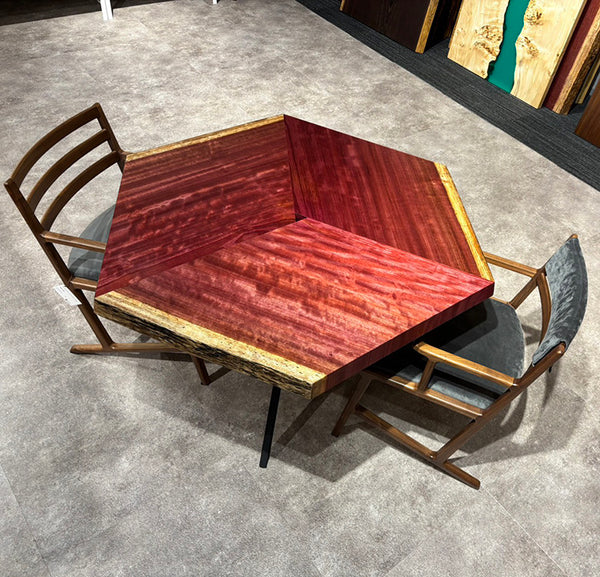 ハギ天板パープルハート(杢)テトラ651-2/2-12-4+12-3-1+12-3-2(W122cm)