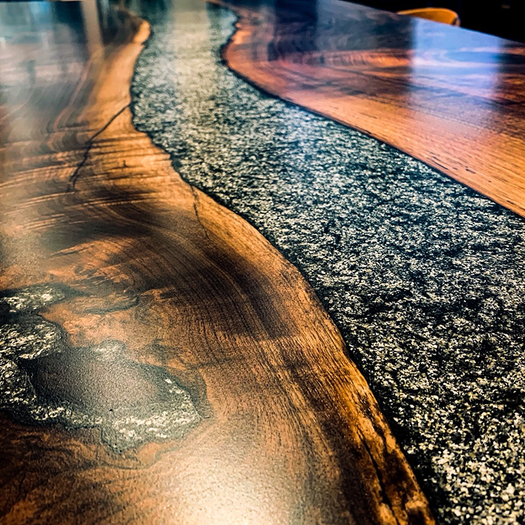 Granite　ウォールナット(杢)　1942-8+142-14　(W200cm)