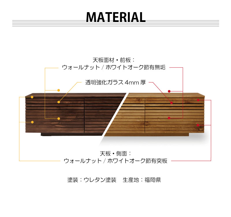 ランド テレビボード 幅180cm オーク オーク