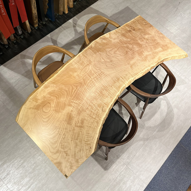 一枚板　トチ(杢)　844-1/2-18　(W215cm)　ダイニングテーブル