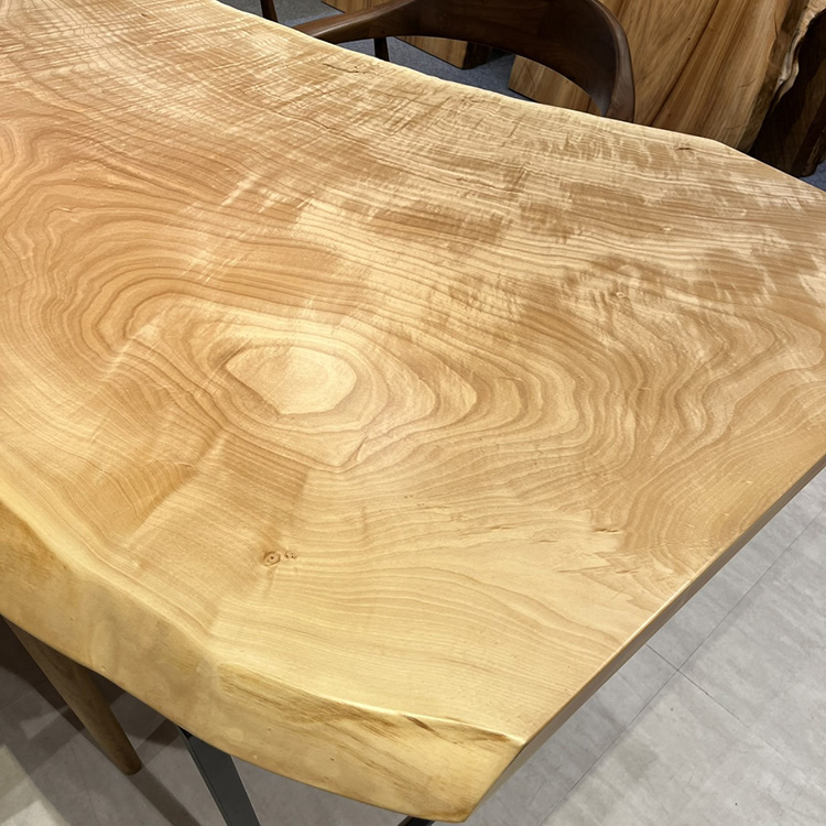 一枚板　トチ(杢)　844-1/2-18　(W215cm)　ダイニングテーブル
