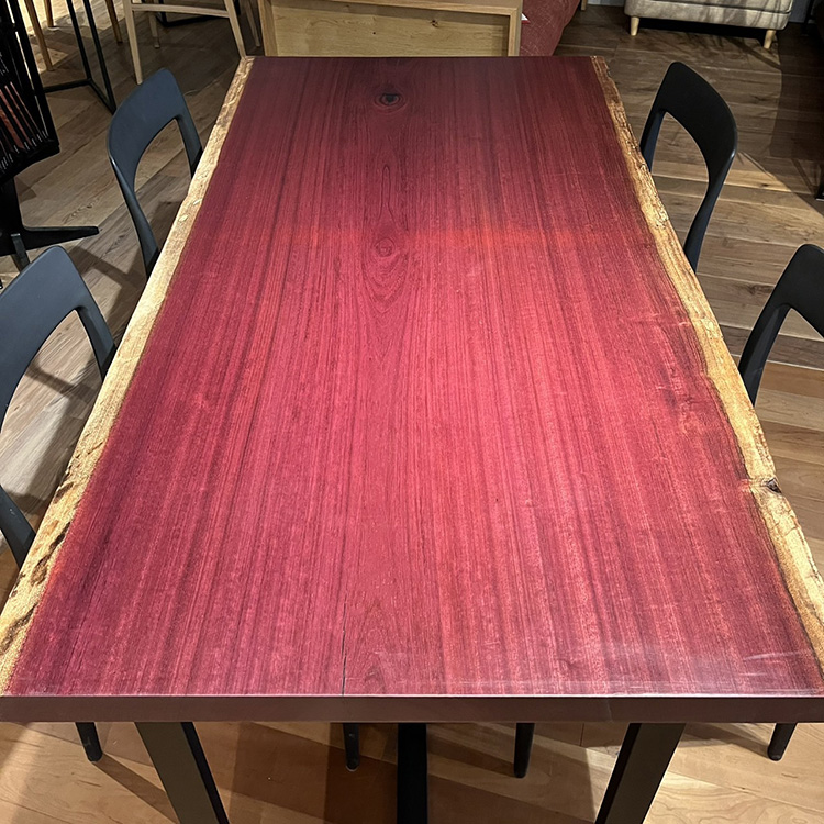 一枚板　パープルハート　646-2/3-12　(W160cm)　アウトレット品　ダイニングテーブル