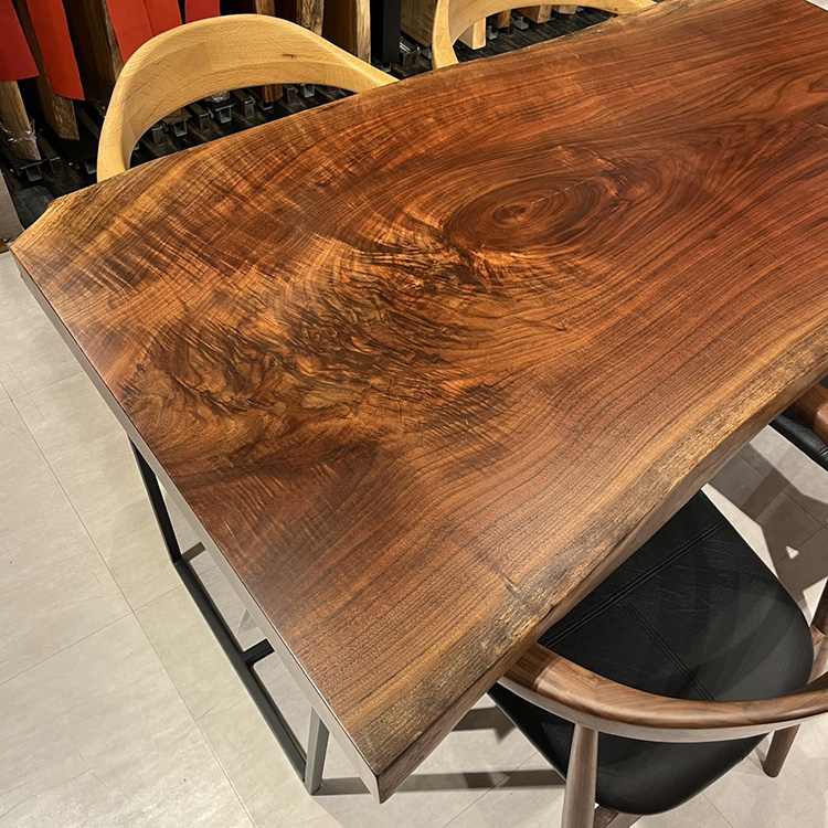 一枚板　ウォールナット(杢)　GZZ-172459-8　(W150cm)　ダイニングテーブル