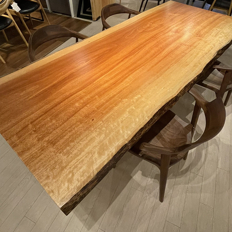 一枚板　ボセ(杢)　295-1/2-12-2　(W230cm)　ダイニングテーブル