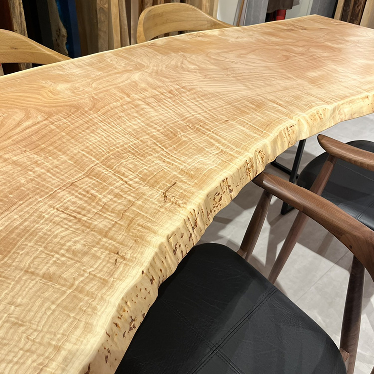 一枚板　トチ(杢)　844-1/2-18　(W215cm)　ダイニングテーブル