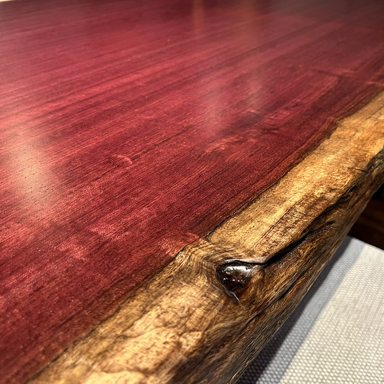 一枚板　パープルハート　646-2/3-12　(W160cm)　アウトレット品　ダイニングテーブル