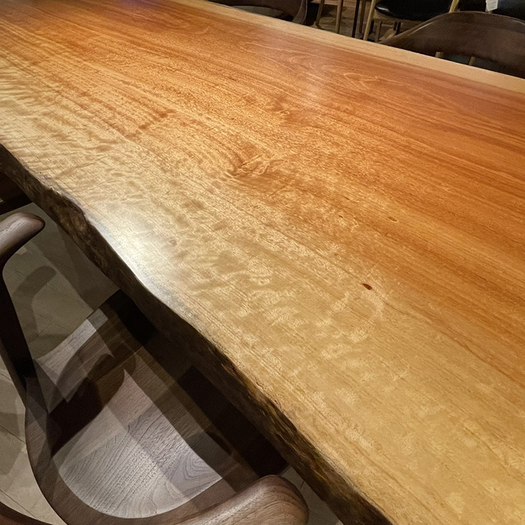 一枚板　ボセ(杢)　295-1/2-12-2　(W230cm)　ダイニングテーブル