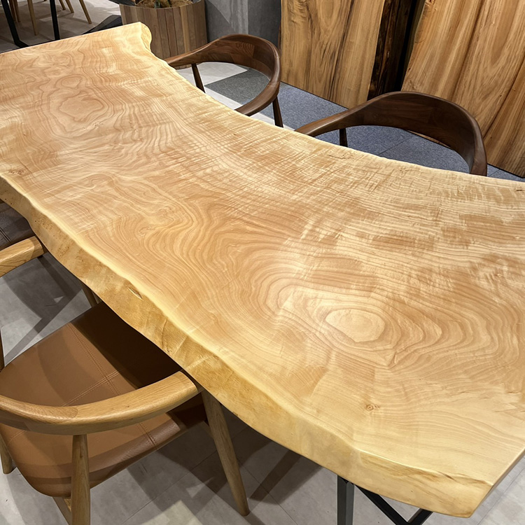 一枚板　トチ(杢)　844-1/2-18　(W215cm)　ダイニングテーブル