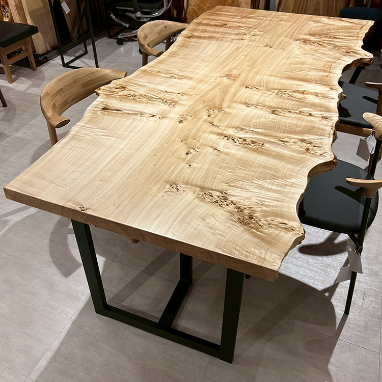 一枚板　ポプラ　125-6　(W220cm)　ダイニングテーブル