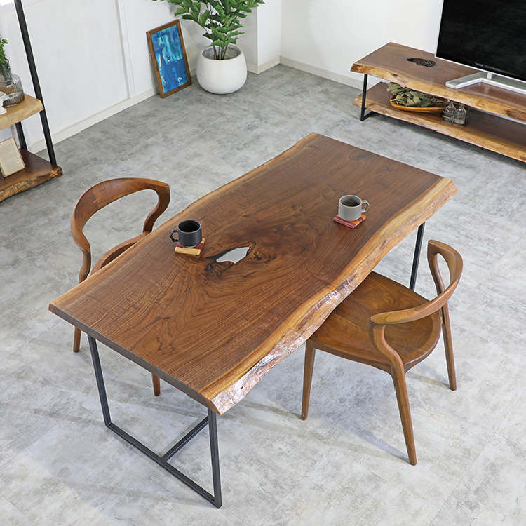 SOLD OUT】一枚板 ウォールナット 119-5 (W150cm) ダイニング