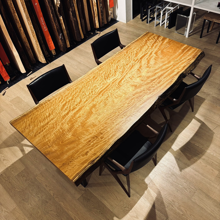 一枚板　モビンギ(杢)　K-HN-2109-865　(W220cm)　ダイニングテーブル