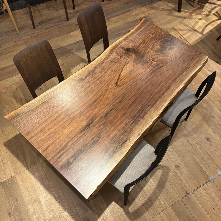 一枚板　ウォールナット(杢)　214156-9　(W150cm)　ダイニングテーブル