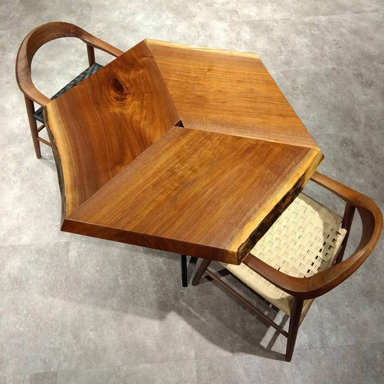 ハギ天板　ウォールナット　テトラ　25345-1-1+1-2+1-3　(W123cm)